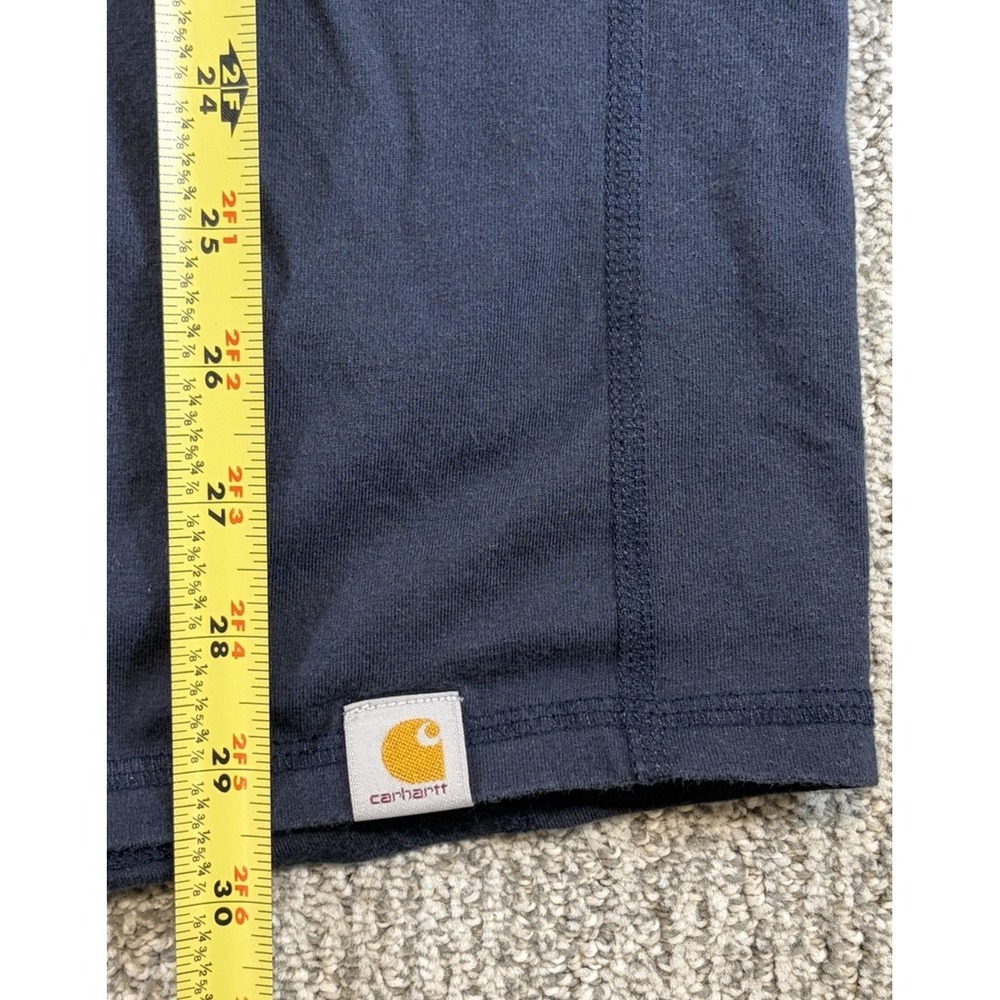 Carhartt Force Hoodie Shirt Mens XL Navy Blue Relaxed Fit Stretch Workwear - Picture 7 of 9
